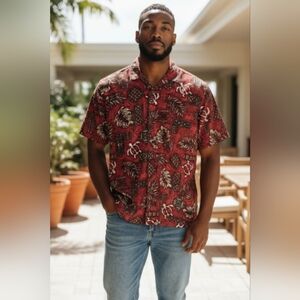 Two Paddles Red Hawaiian Shirt